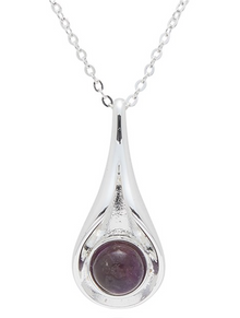  Gemstone Silver Plated Necklace Amethyst