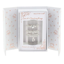  Gift Box Of 3 Stackable Rings Hearts Silver
