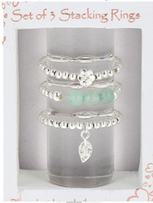  Gift Box Of 3 Stackable Rings Nature Silver