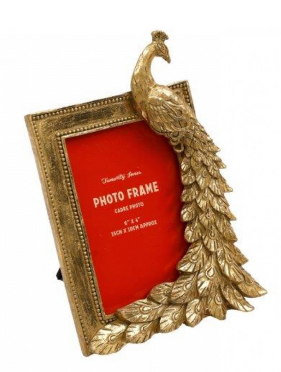 Gold Peacock Photo Frame