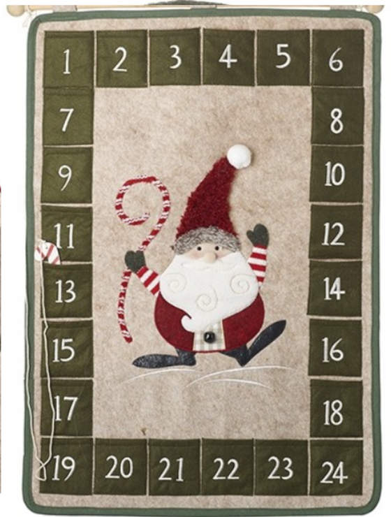 Santa & Snowman Hanging Fabric Advent Calendars