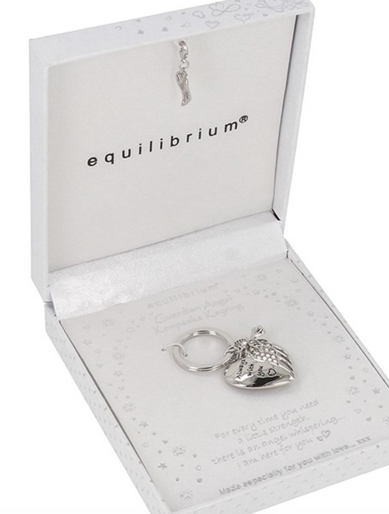 Guardian Angel Keyring Silver