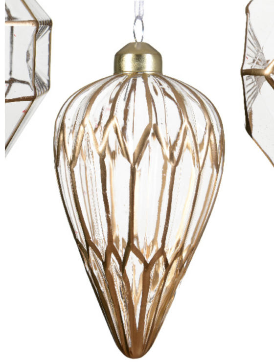 Bauble Glass With Gold Lines
