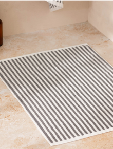  Hebden Striped Bath Mat Grey