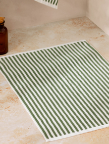  Hedben Striped Bath Mat Forest Green