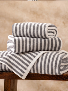  Hebden Striped Towel Grey 70 x 130 cm