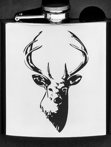  Hip Flask Stag Silver