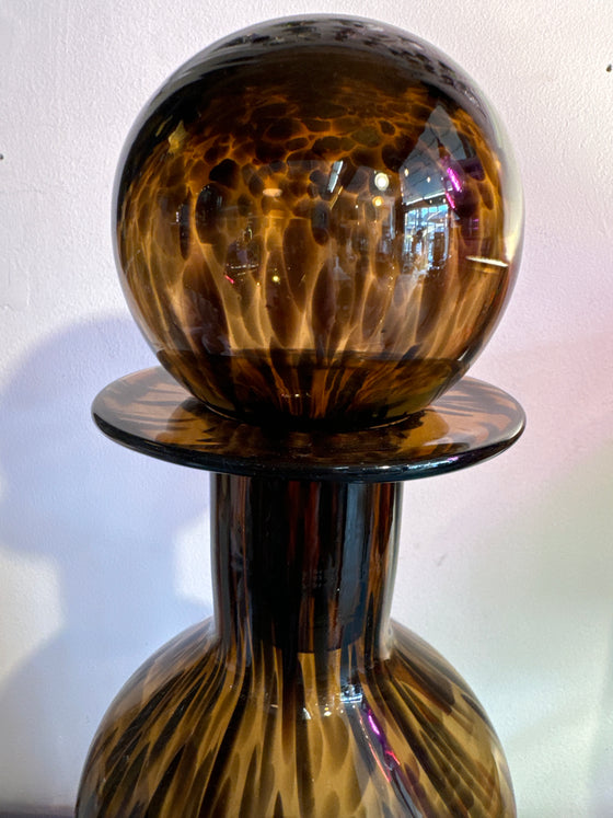 Large Leopard Print Glass Jar With Lid