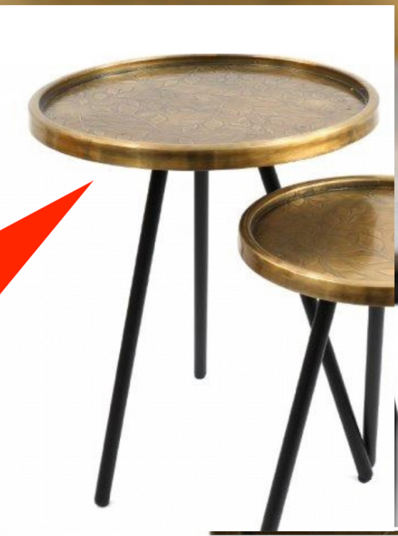 Large Round Gold Leaf Side Table
