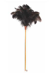  Ostrich Feather Duster with Waxed Beech Wood Handle 110 cm