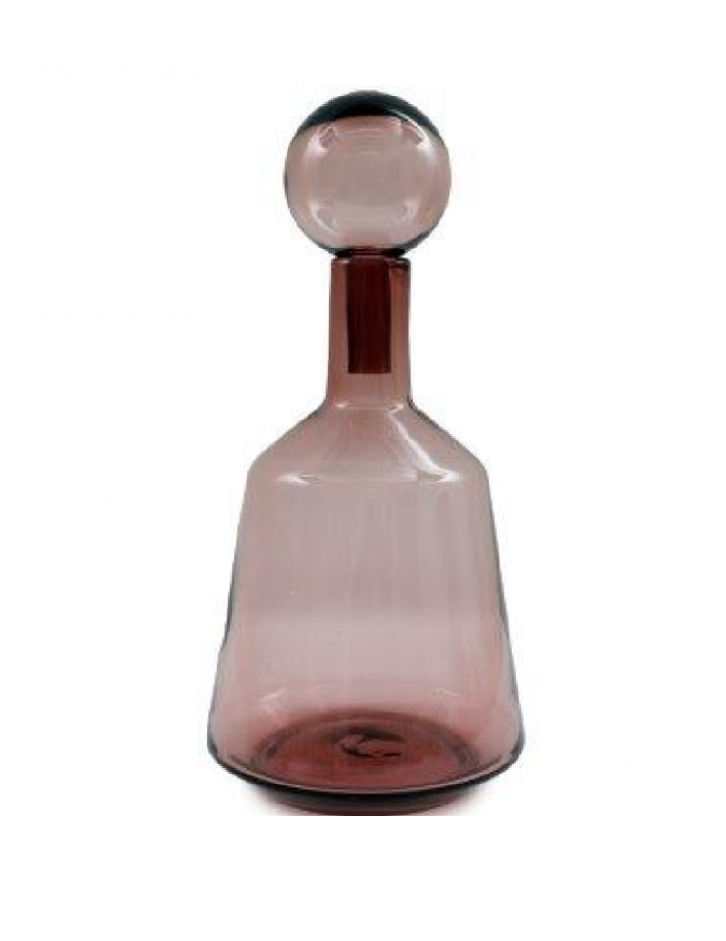 glass bottle with round lid color berry