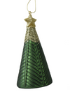 Bauble Glass Christmas Tree With Star Green