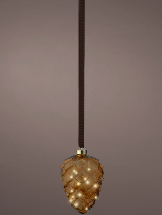 Micro 15 Led Pinecone Brown
