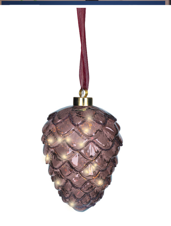 Micro 15 Led Pinecone Maroon