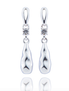  Molton Droplet Silver Plated  Earrings