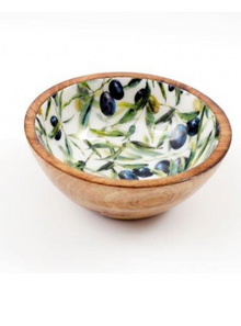  Wooden Enamelled Olive Bowl 17.5 cm