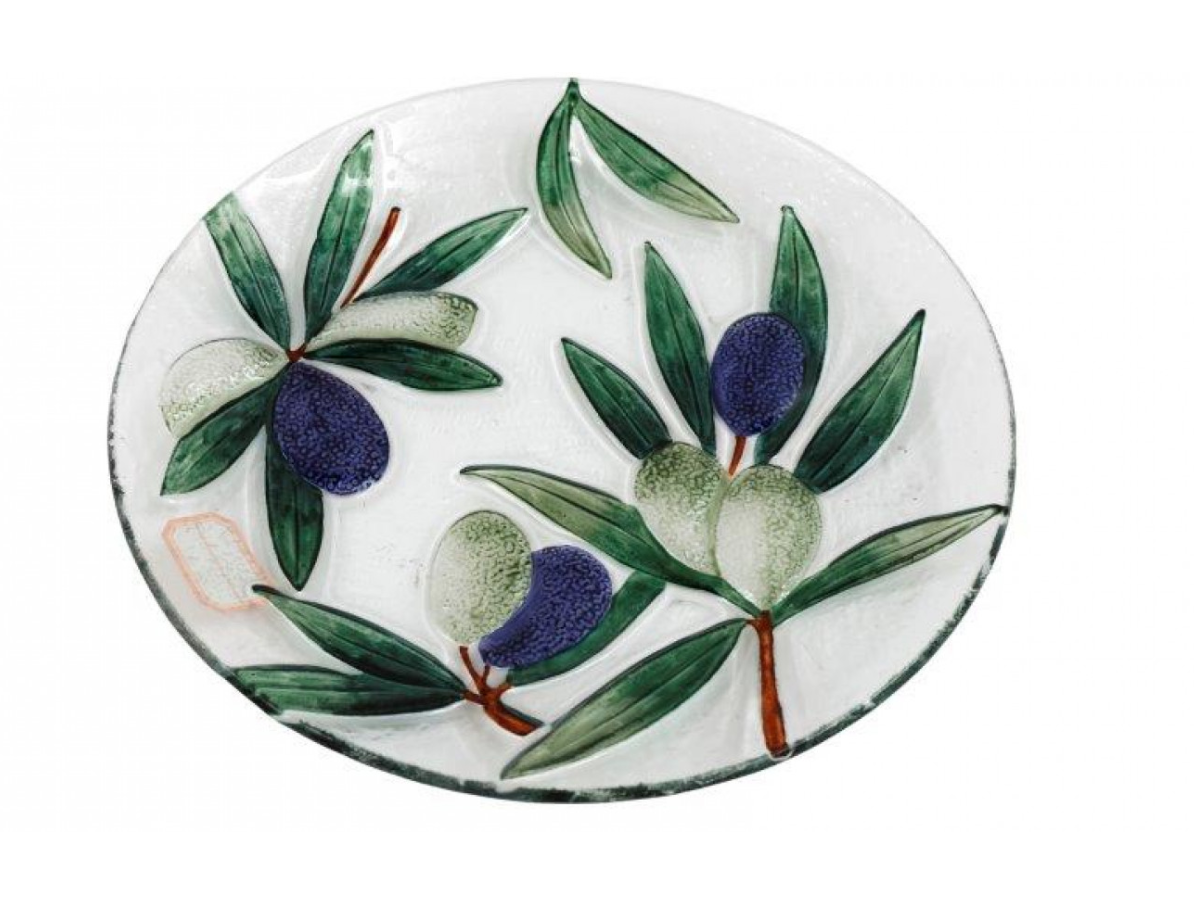 Decorative plate with olive design 