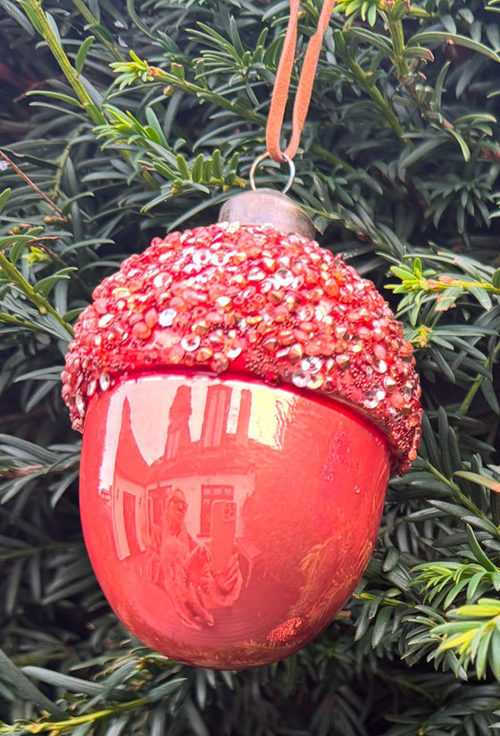 Glass Acorn Christmas Baubles