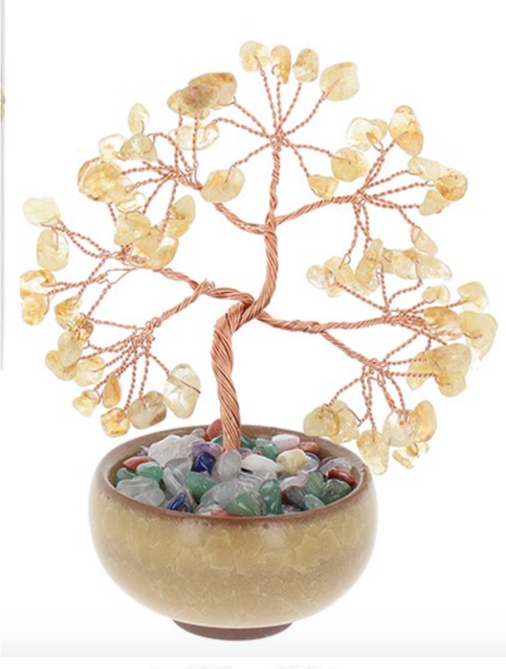 Ornate Chakra Tree Lapis Citrine Yellow