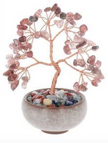  Ornate Chakra Tree Lapis Strawberry Quartz Mauve