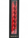 Pack of Two Red Shiny Candles