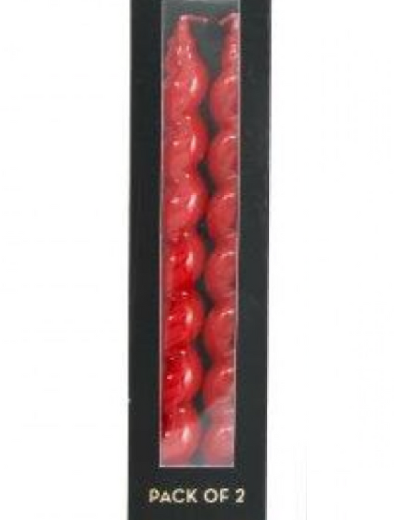 Pack of Two Red Shiny Candles
