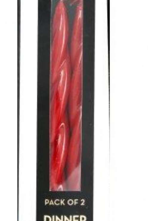 Pack of Two Red Shiny Candles