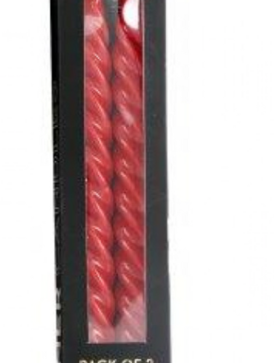 Pack of Two Red Shiny Candles