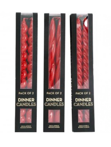  Pack of Two Red Shiny Candles