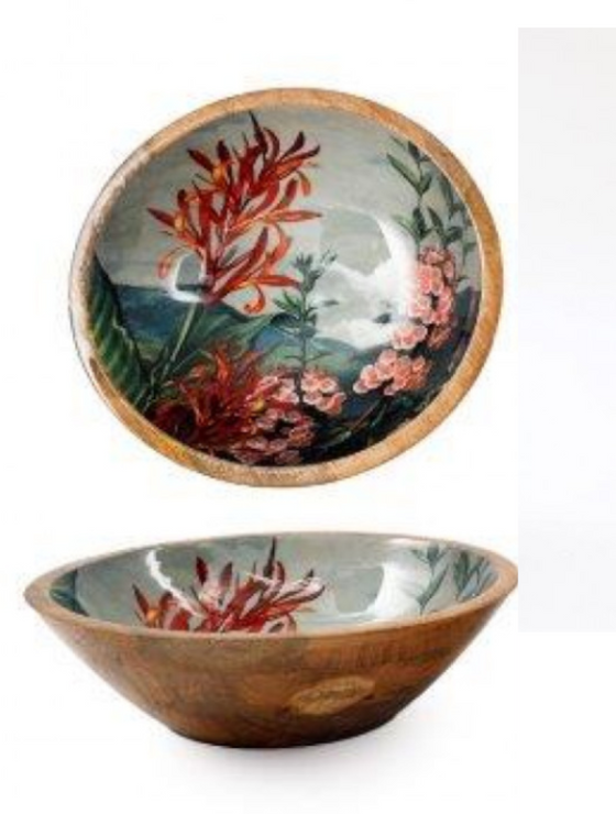 Decorative ceramic bowl with underwater scene design on a white background