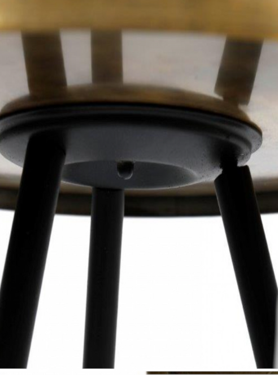 Large Round Gold Leaf Side Table
