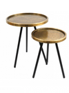 Large Round Gold Leaf Side Table