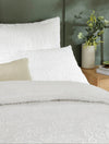 Seville Leaf Tufted White Super King Duvet Set White