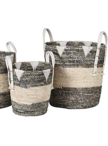  Small Grey & White Rope Basket
