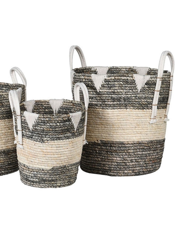 Small Grey & White Rope Basket