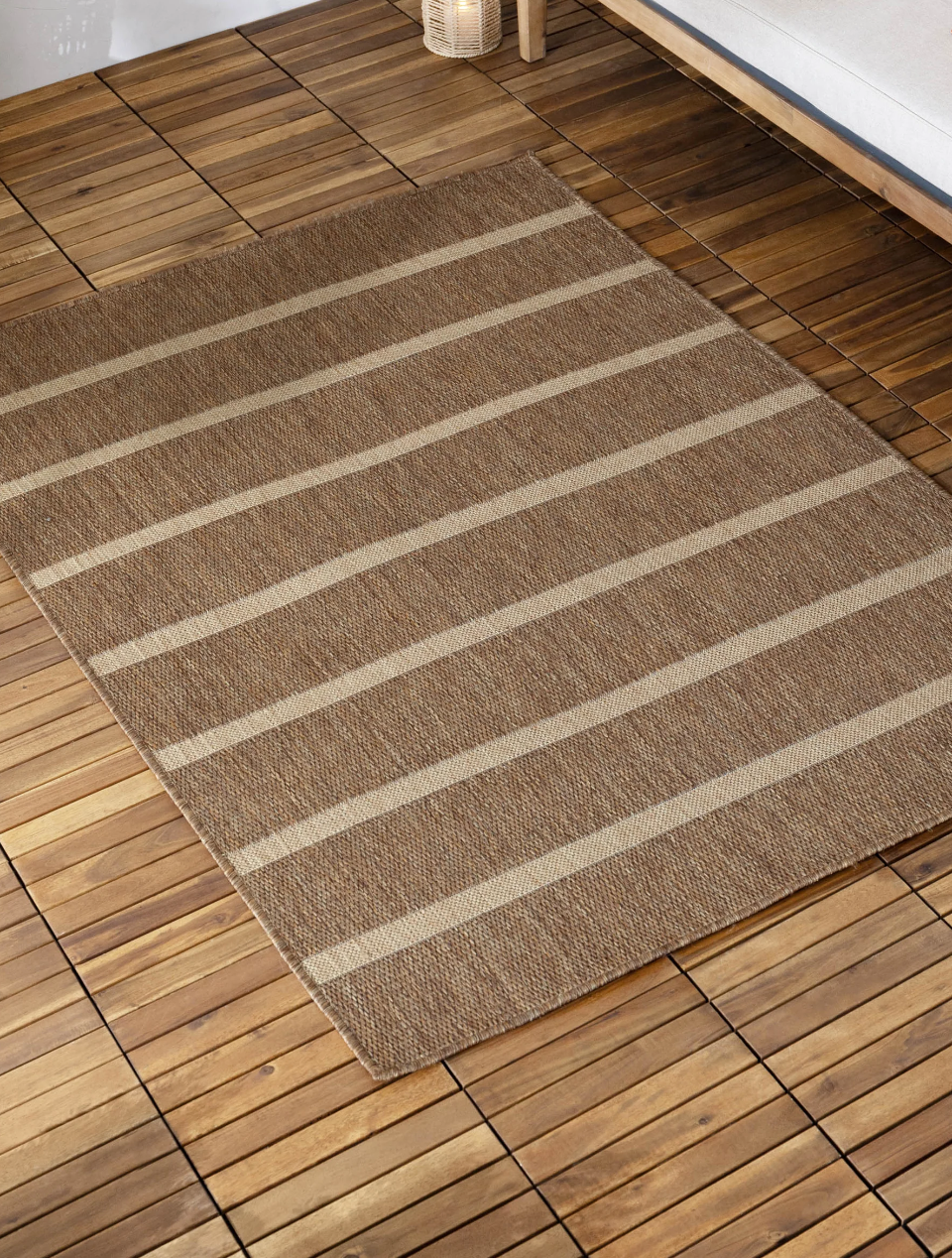 Tala Stripe Jute Effect Indoor/Outdoor Rug Natural - Natural / 140
x 200cm