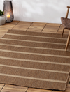 Tala Stripe Jute Effect Indoor/Outdoor Rug Natural - Natural / 140
x 200cm