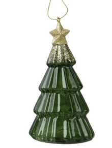  Bauble Glass Christmas Tree With Star Green