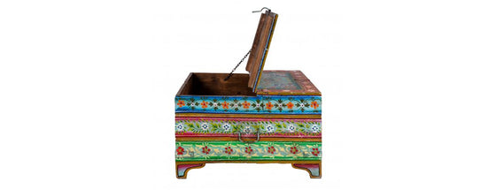 Hand Painted Indian Coffee Table With Storage