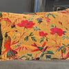 Amber Bird of Paradise Velvet Cushion Cover