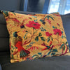 Amber Bird of Paradise Velvet Cushion Cover