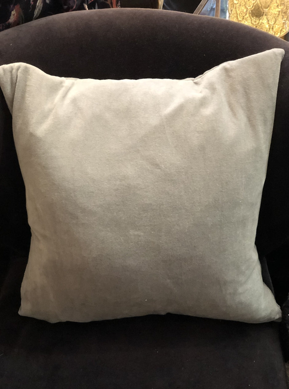 Cotton Velvet Grey Cushion Cover 50 x 50 cm