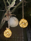 LED 40cm Silver light Up Ball With Rope Silver