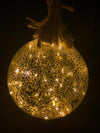 LED 40cm Silver light Up Ball With Rope Silver