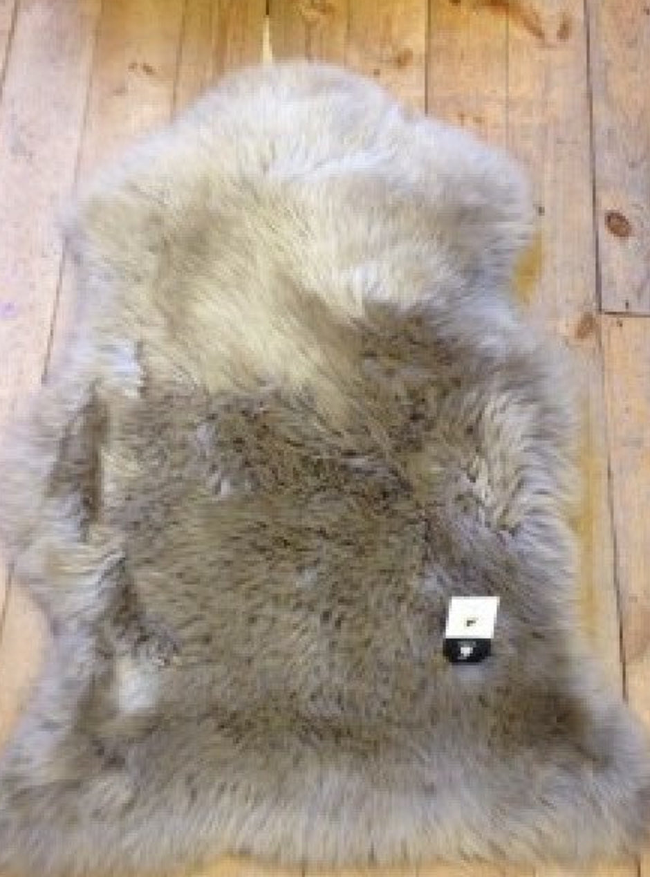 Long Wool Sheepskin Rug | Large Taupe