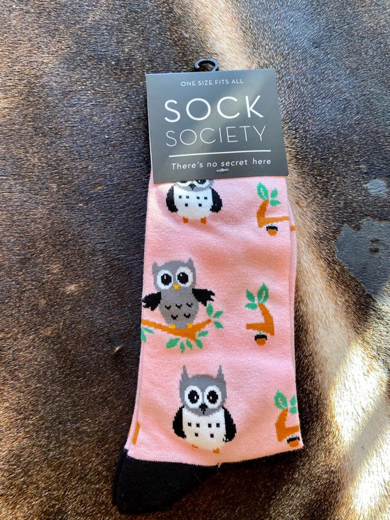 pink Owl Socks