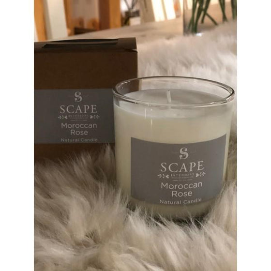 Scape Interiors Moroccan Rose Scented Vegan Candle | 1 Wick