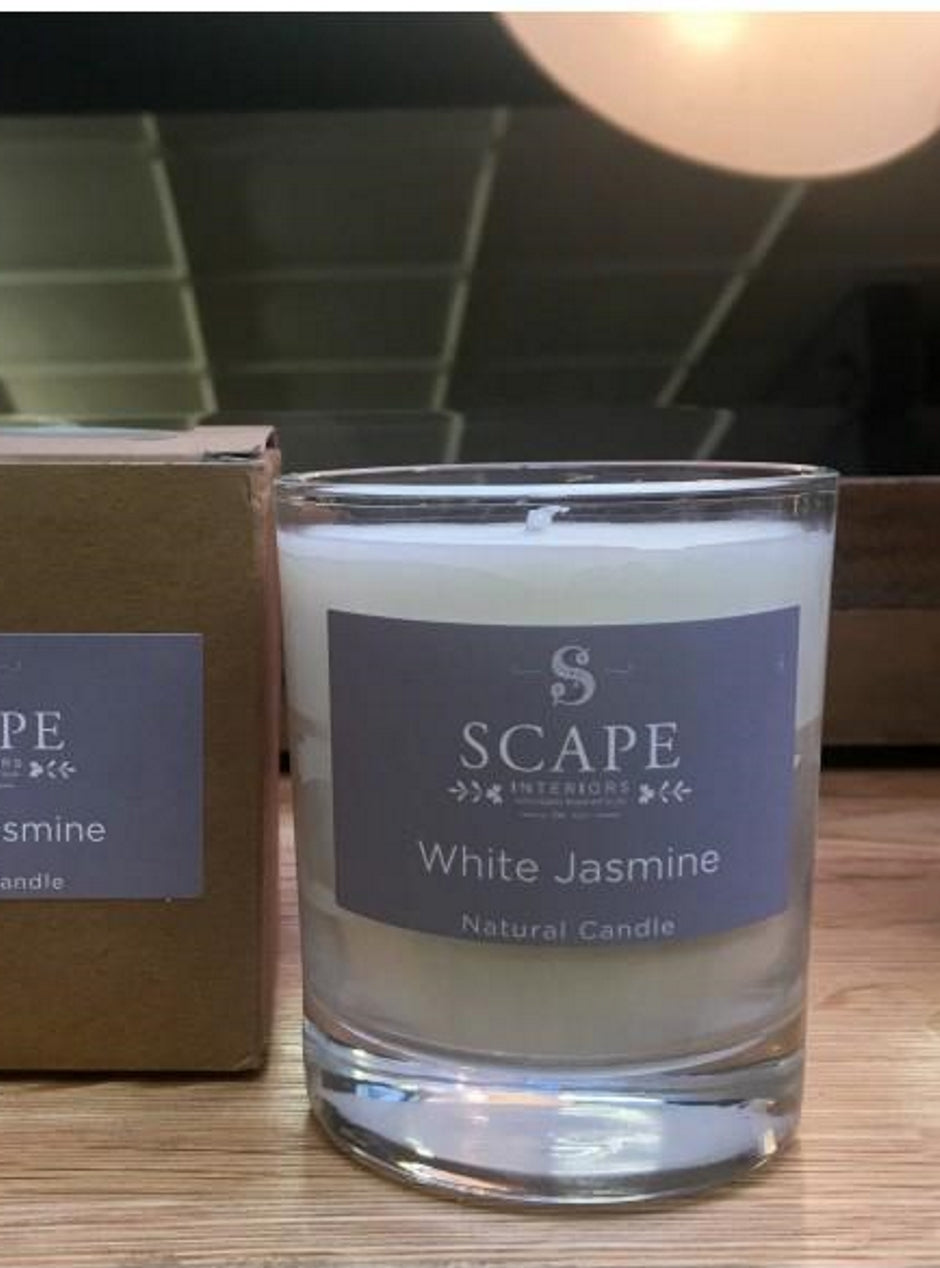 vegan candle, organic candle, Scape Interiors Natural Organic Candle Vegan | White Jasmine