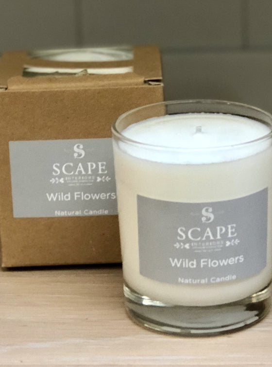 Scape Interiors Natural Organic Wild Flowers Scented Vegan Candle | 1 Wick