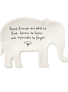  Sentiment Elephant Ring Dish White | Giftware